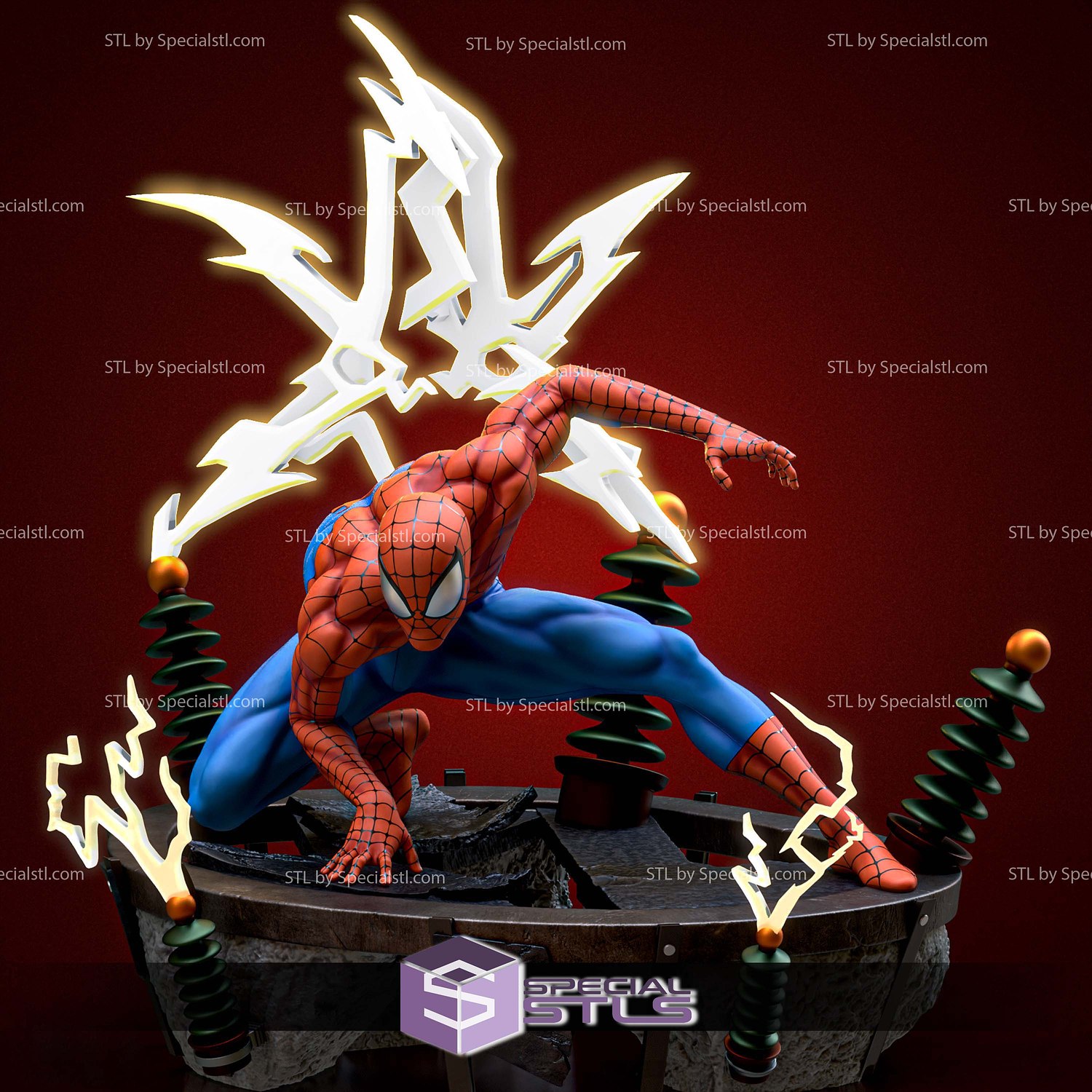 Spiderman Spider Pose 3D Printer Files STL Model — view 4