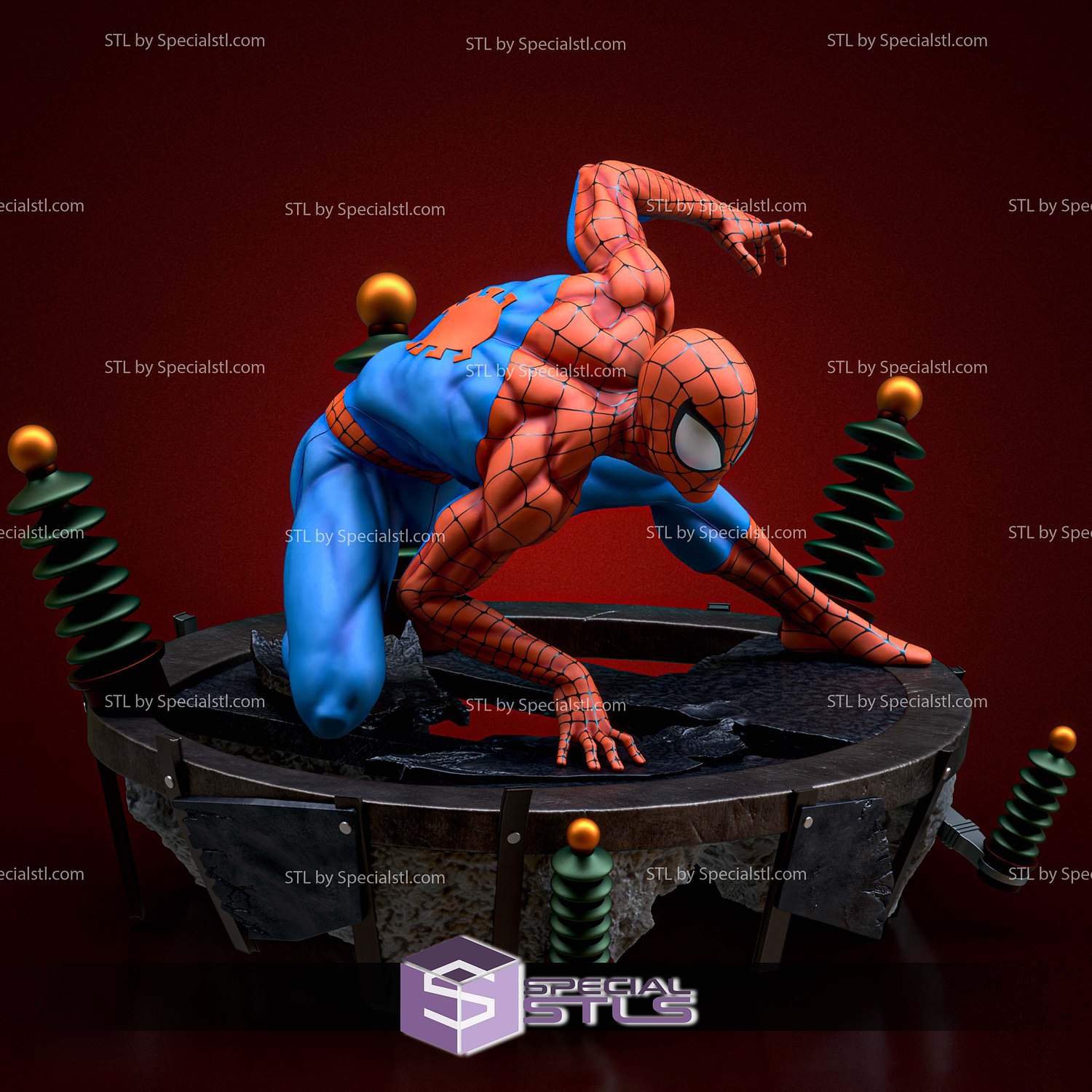 Spiderman Spider Pose 3D Printer Files STL Model — view 5