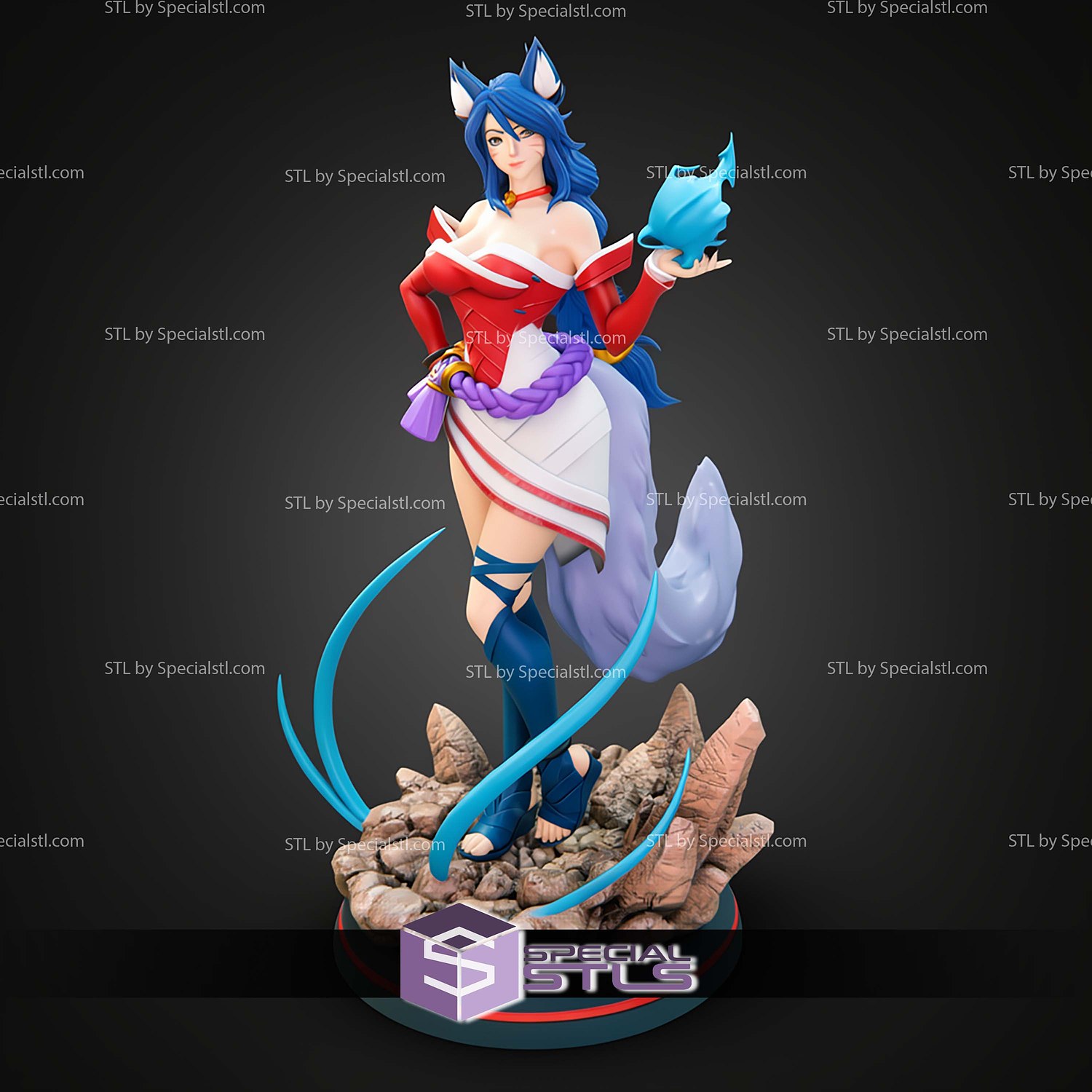 Ahri League Of Legends 1 10 STL Files 3D Model — view 3
