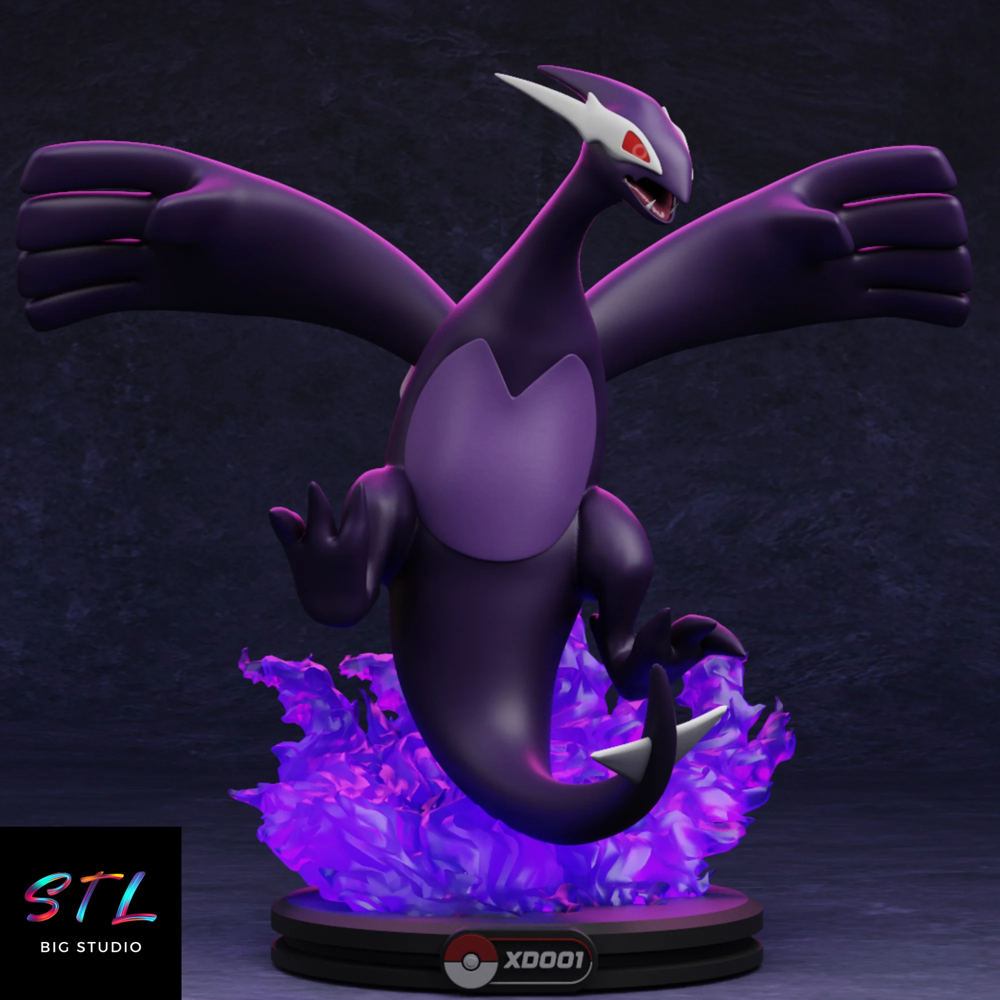 Shadow Lugia STL | 3D Printable Figure | Dark Pokémon Model