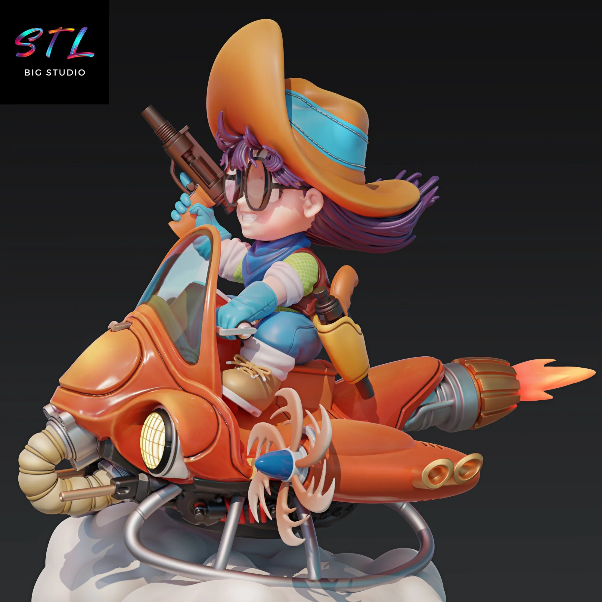 STL Arale Flying Ship | Dr. Slump | 3D Printing Figure Model — view 3