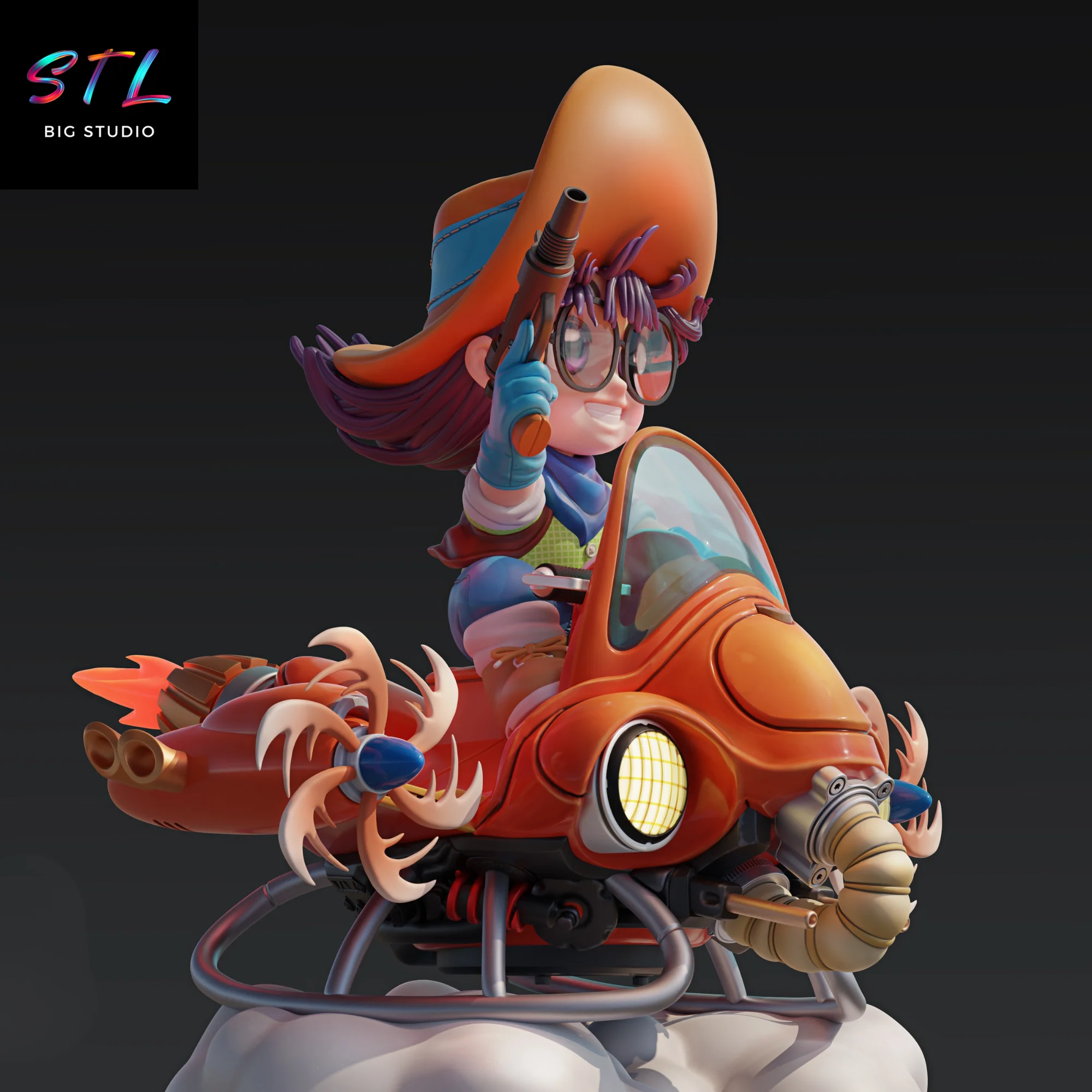 STL Arale Flying Ship | Dr. Slump | 3D Printing Figure Model — view 4