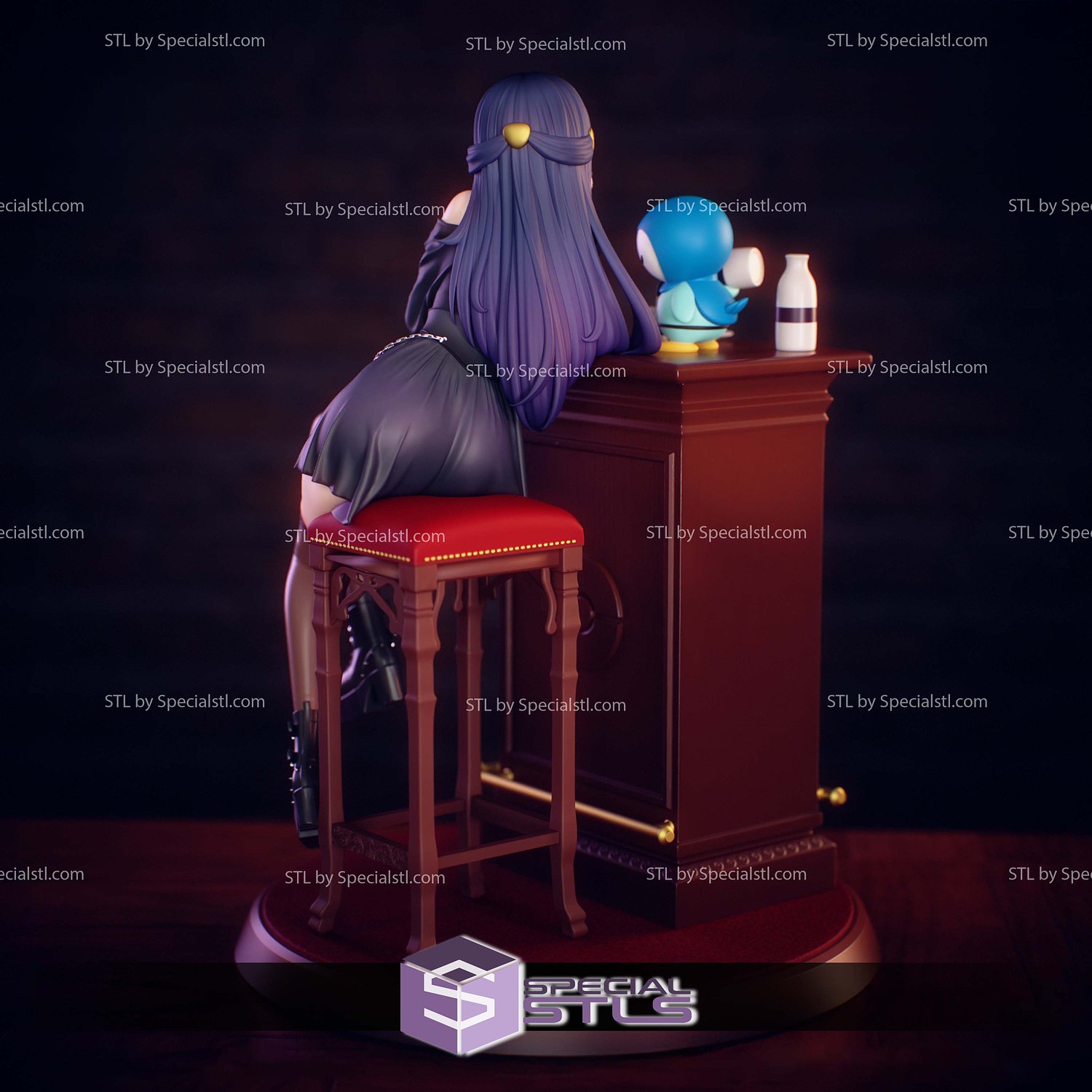 Goth Dawn Hikari Pokemon STL Files 3D Model — view 3