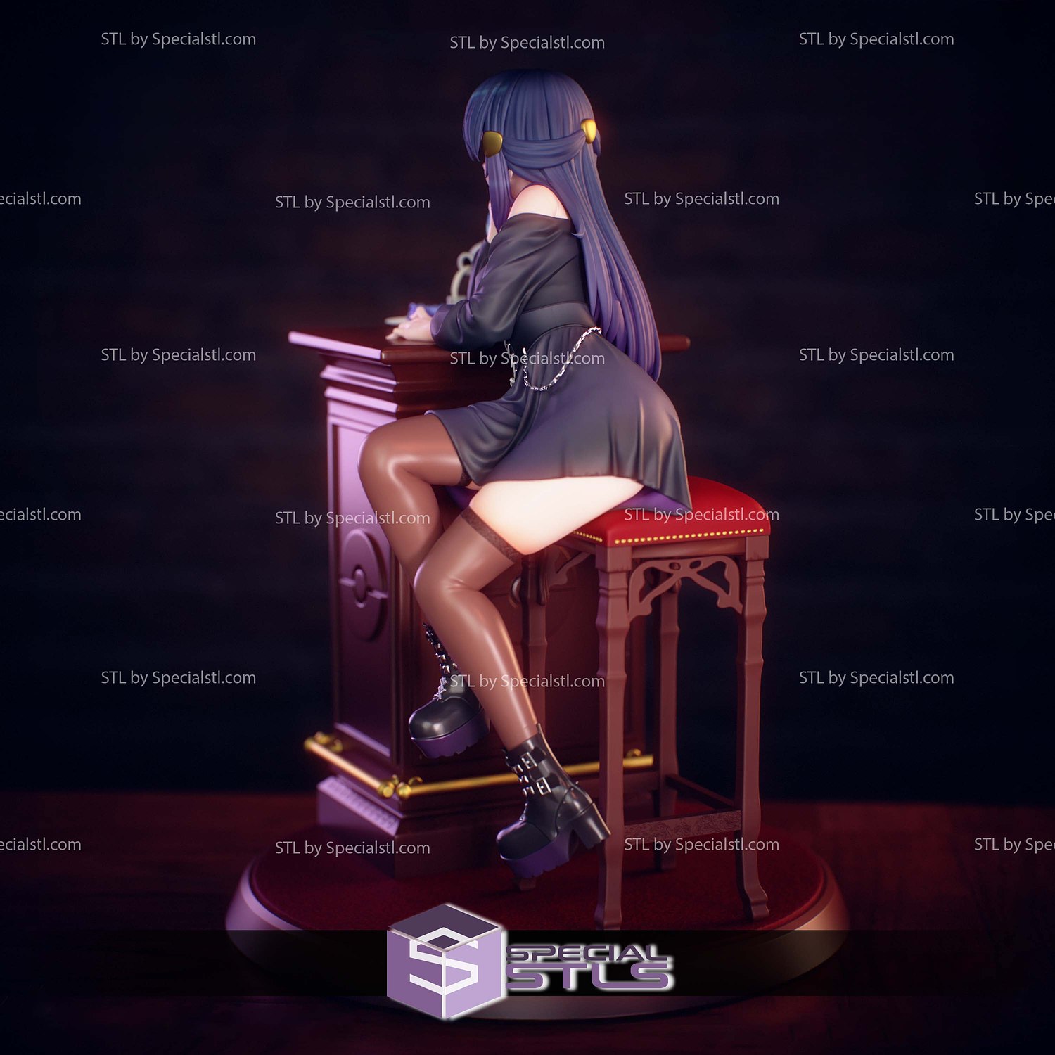 Goth Dawn Hikari Pokemon STL Files 3D Model — view 4