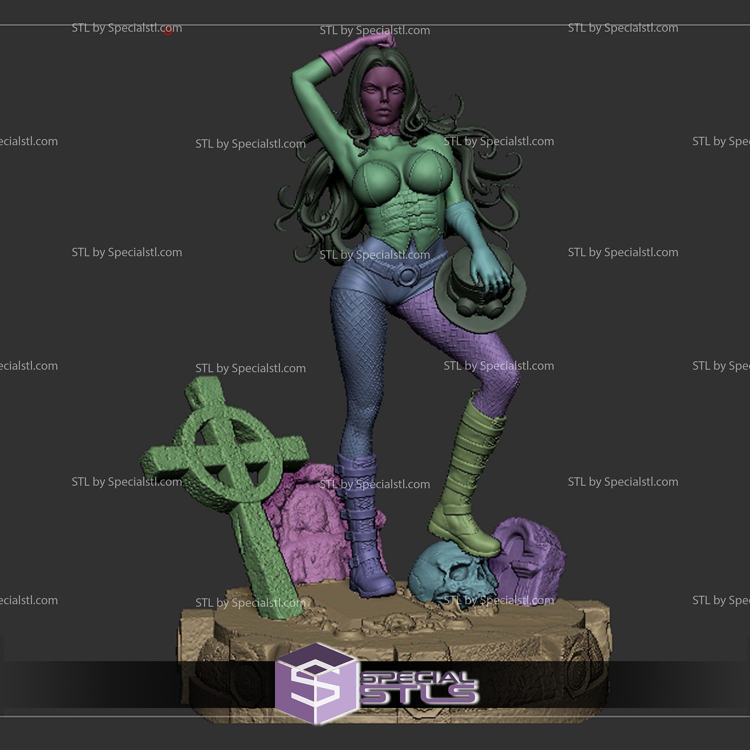 Van Helsing Girl 3D Printer Files STL Model — view 3