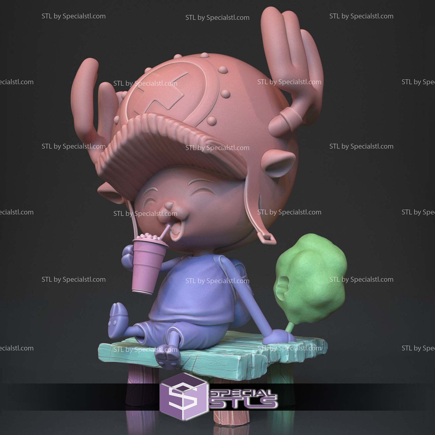 Chibi Chopper Drink STL Files 3D Model — view 3