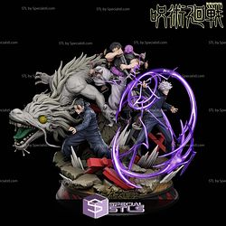Gojo Toji and Geto Diorama 3D Printer Files STL Model
