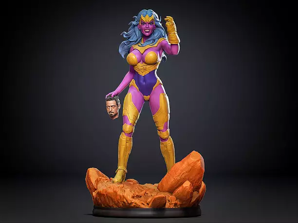 Terraxia avengers female statue 3D ZTL Model