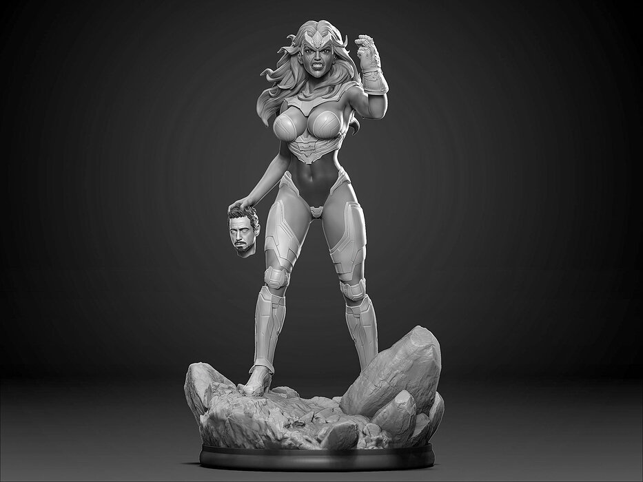 Terraxia avengers female statue 3D ZTL Model — view 2