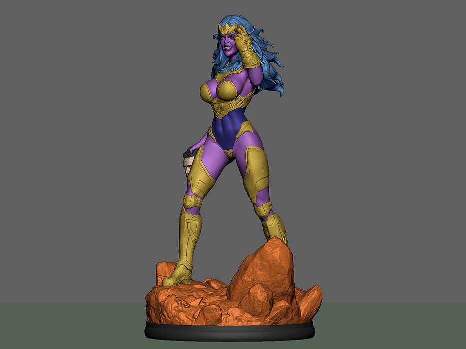Terraxia avengers female statue 3D ZTL Model — view 3