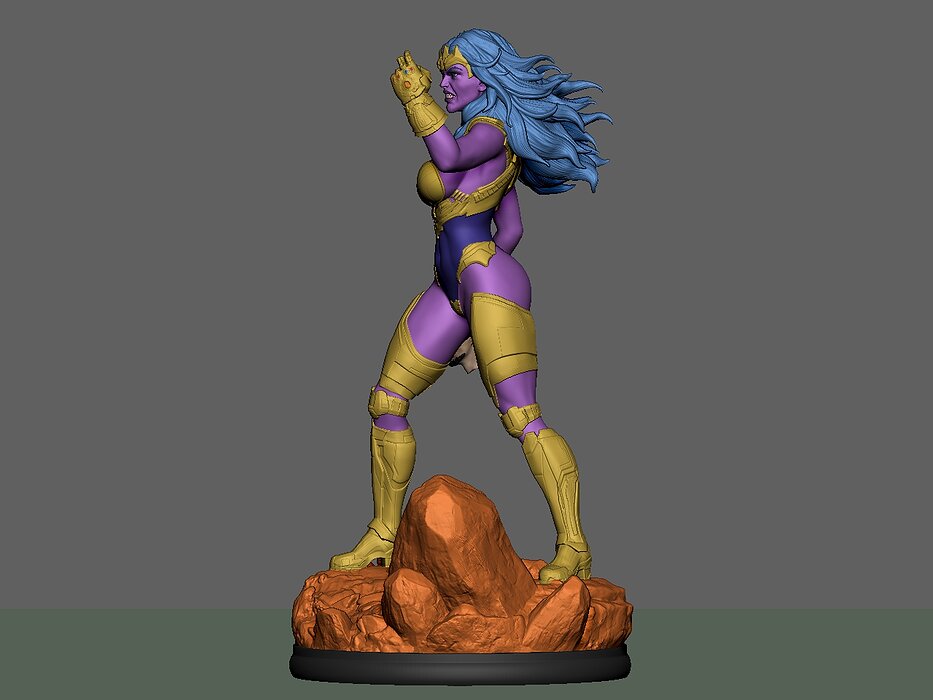 Terraxia avengers female statue 3D ZTL Model — view 5