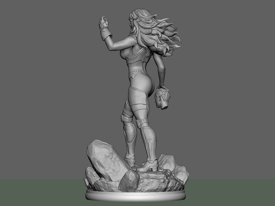 Terraxia avengers female statue 3D ZTL Model — view 8