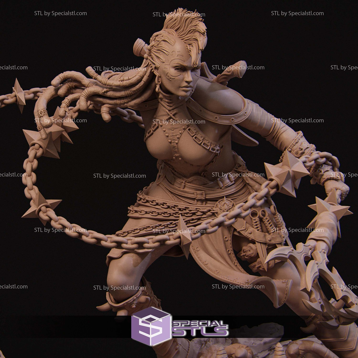 Zestari the Shadar-kai Warrior STL Files 3D Model — view 3