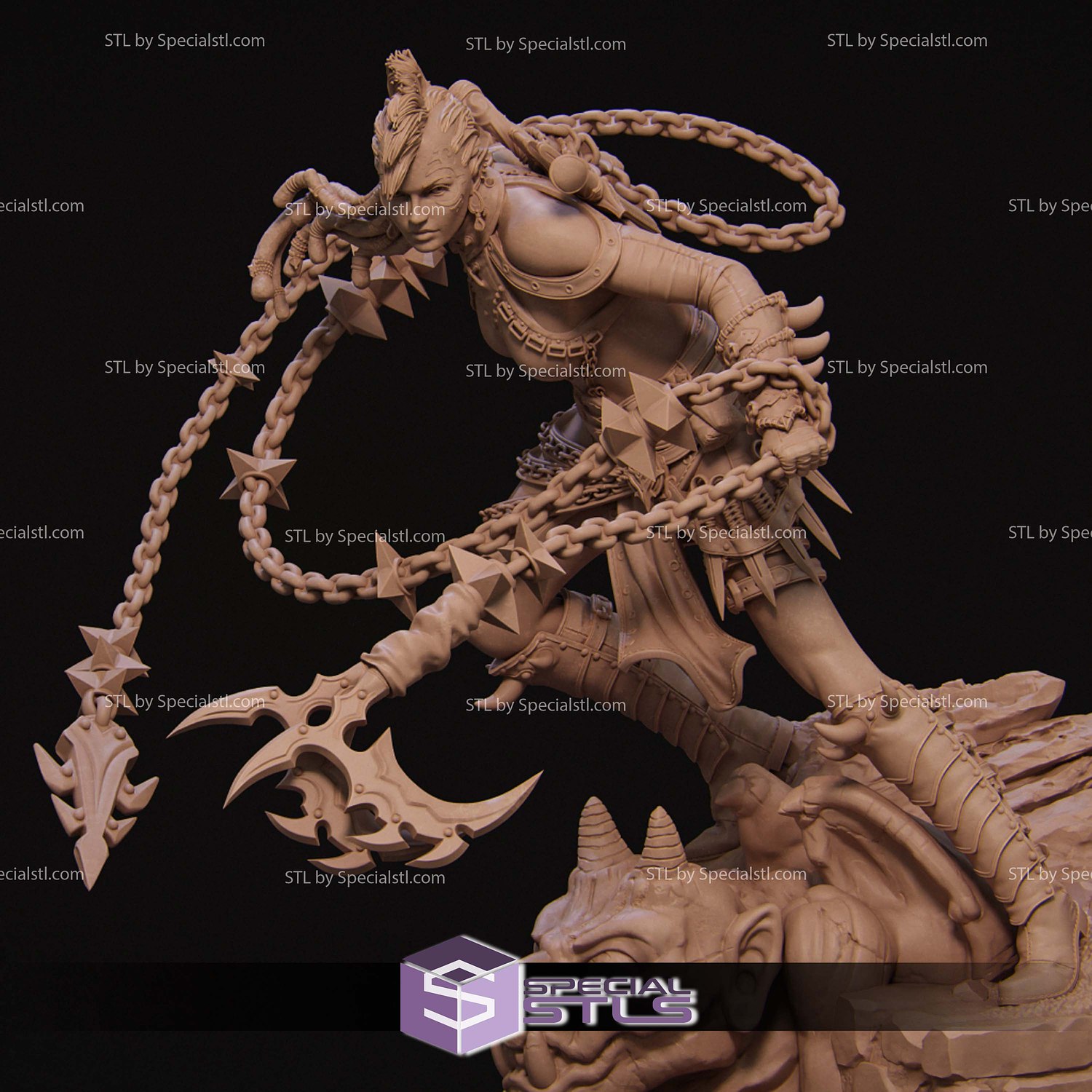 Zestari the Shadar-kai Warrior STL Files 3D Model — view 5