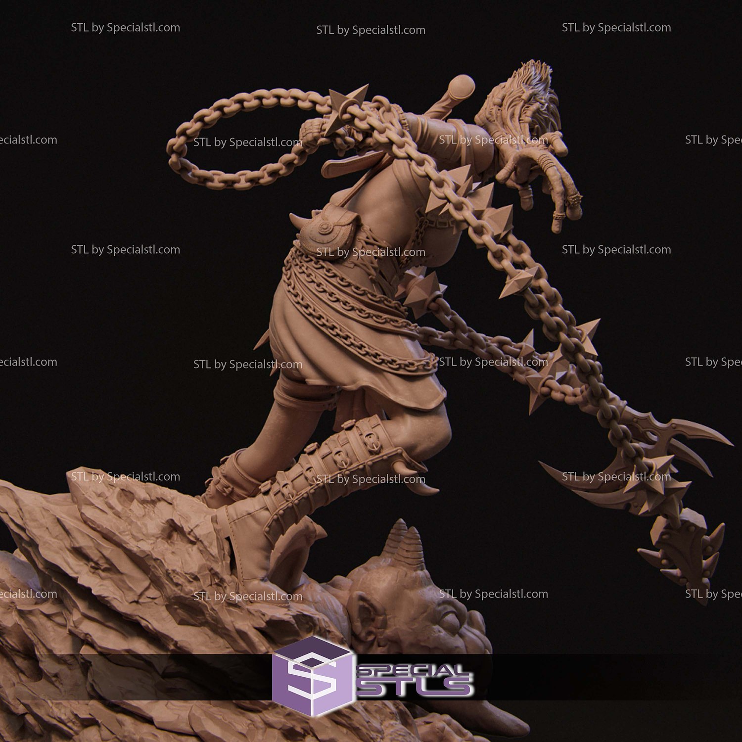 Zestari the Shadar-kai Warrior STL Files 3D Model — view 6