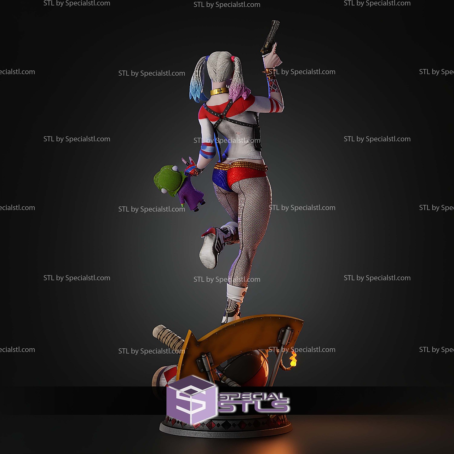 Harley Quinn Suicide Squad 394mm STL Files 3D Model — view 2