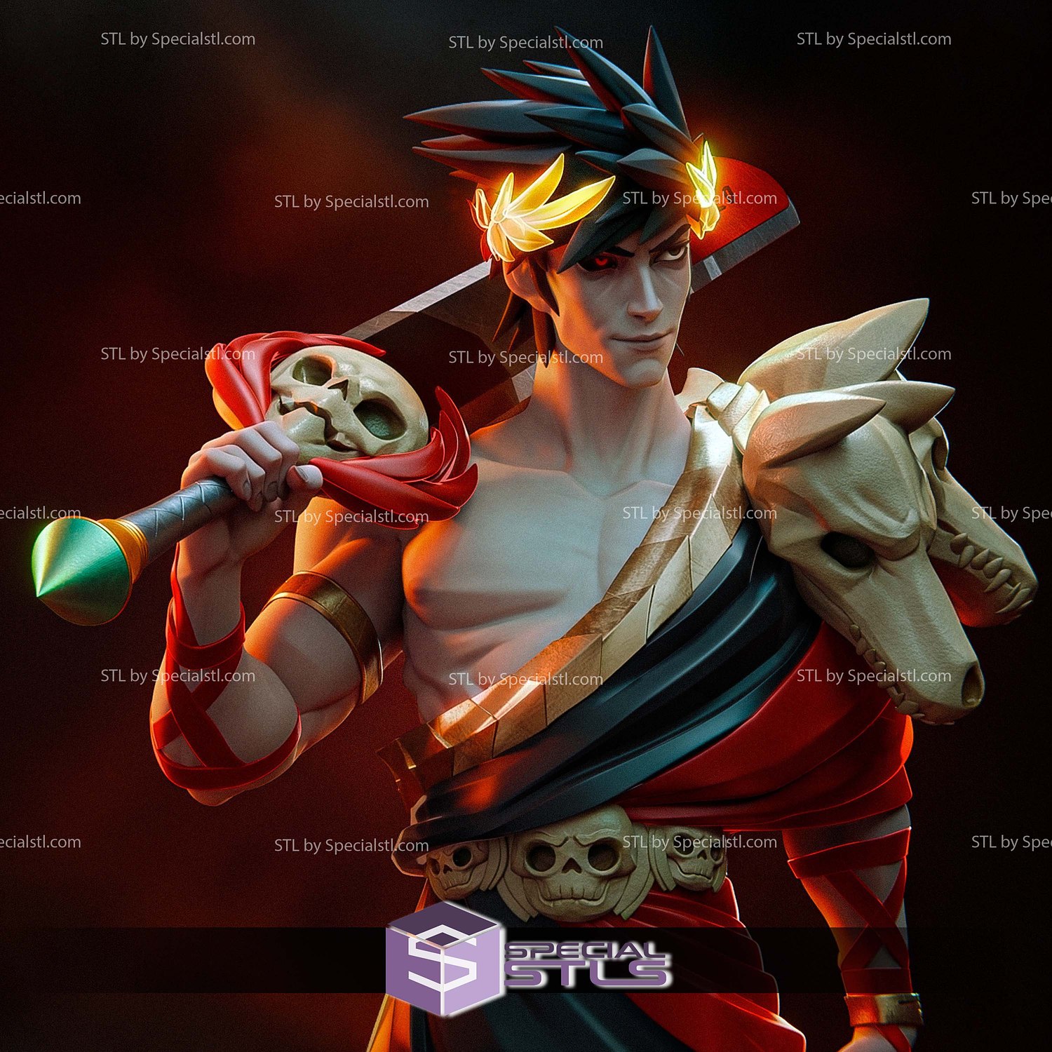 Zagreus Hades 1-8 Scale Sculptures 3D Printing STL Model — view 2
