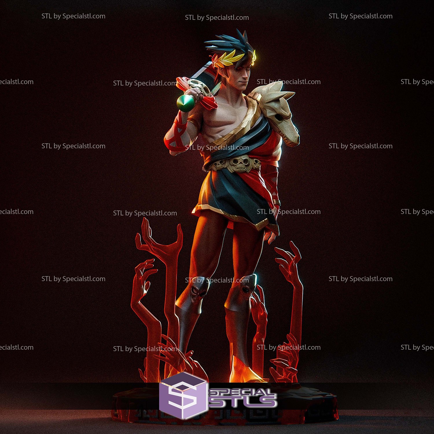 Zagreus Hades 1-8 Scale Sculptures 3D Printing STL Model — view 4