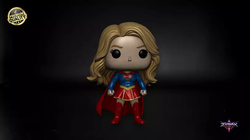 Supergirl Funko Style STL DC Comics 3D Print Figure OBJ Model