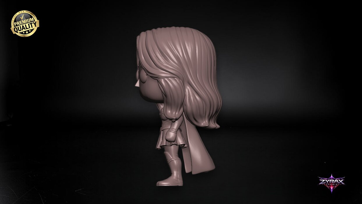 Supergirl Funko Style STL DC Comics 3D Print Figure OBJ Model — view 4