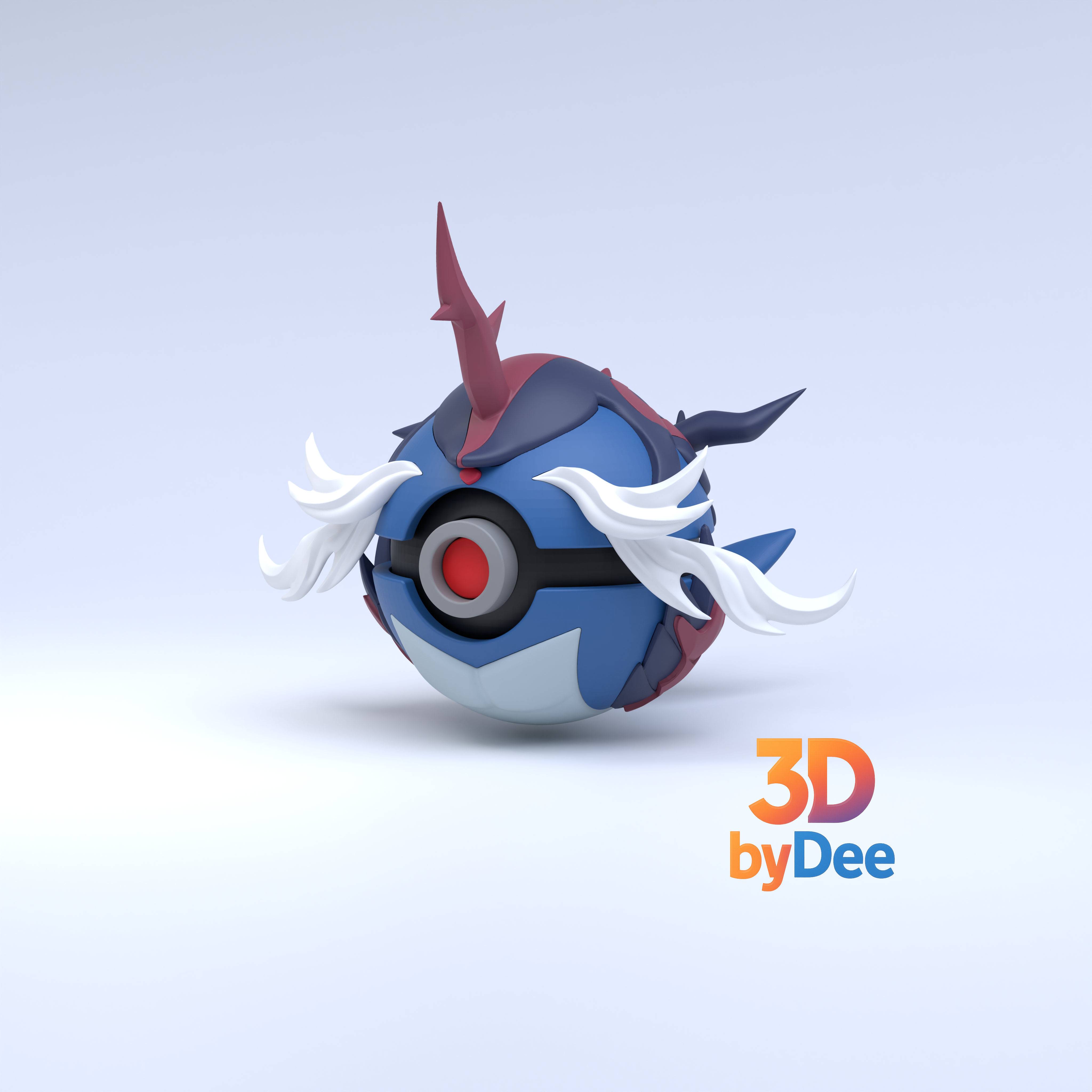Samurott Hisuian Pokeball 3D 3MF Model — view 2