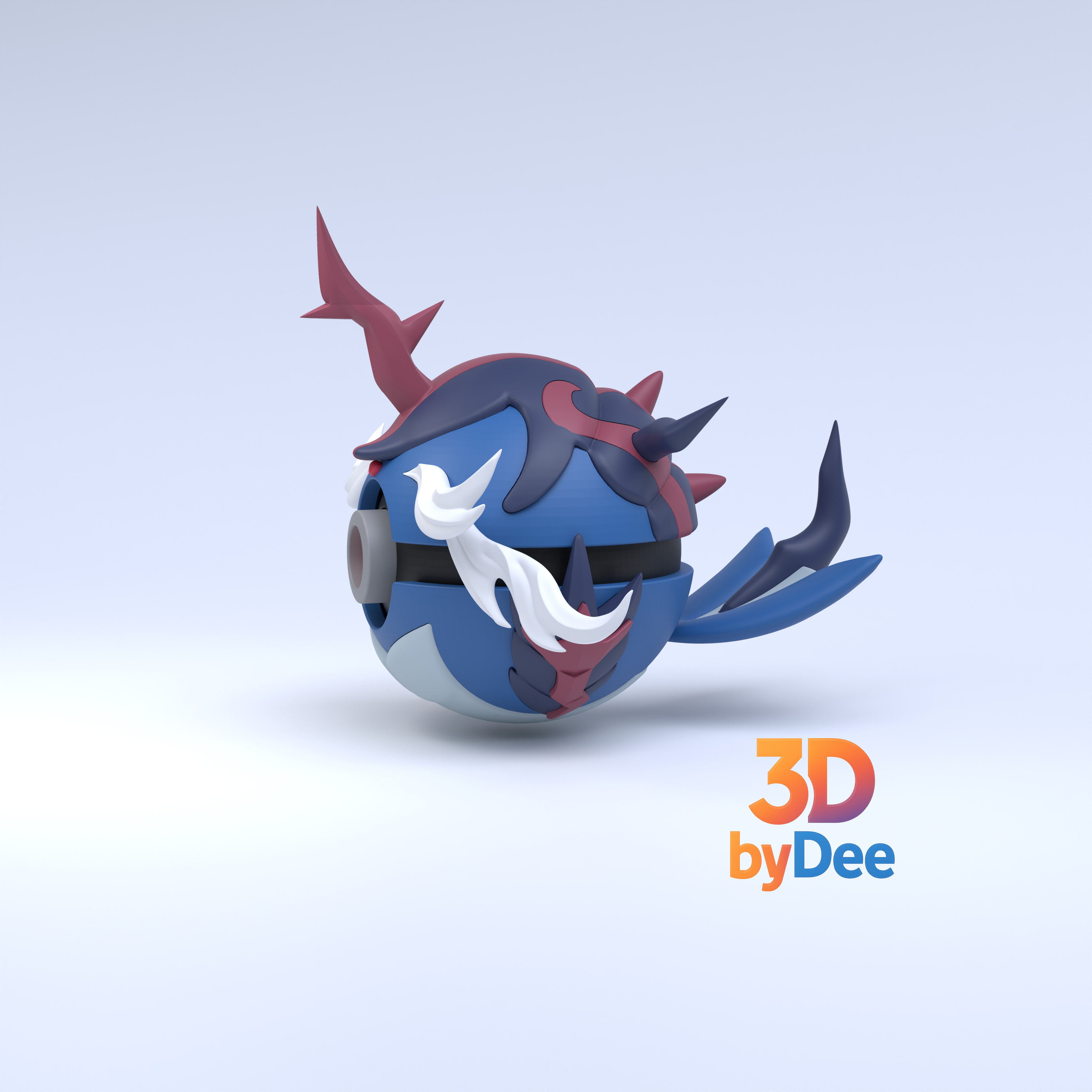 Samurott Hisuian Pokeball 3D 3MF Model — view 4