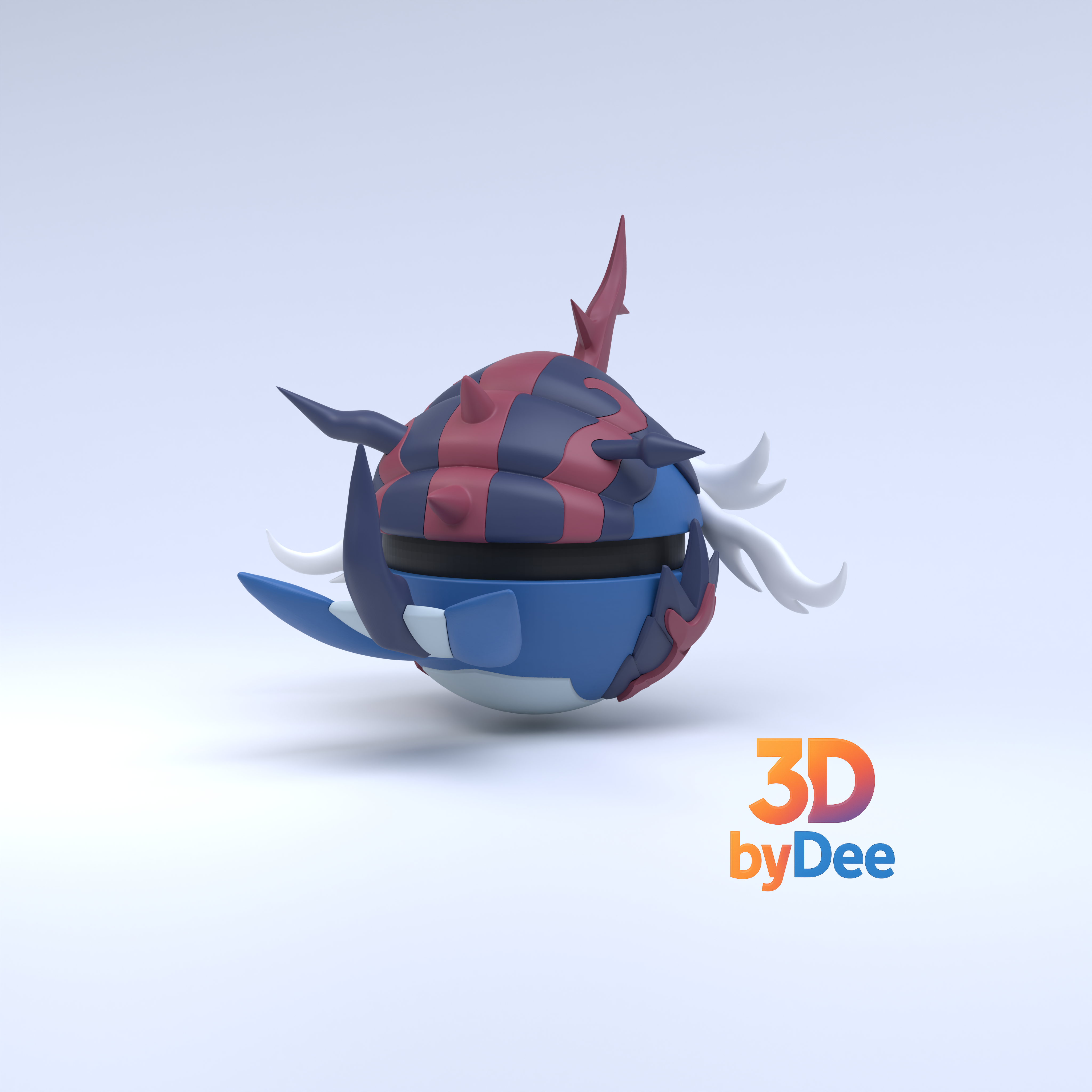 Samurott Hisuian Pokeball 3D 3MF Model — view 6
