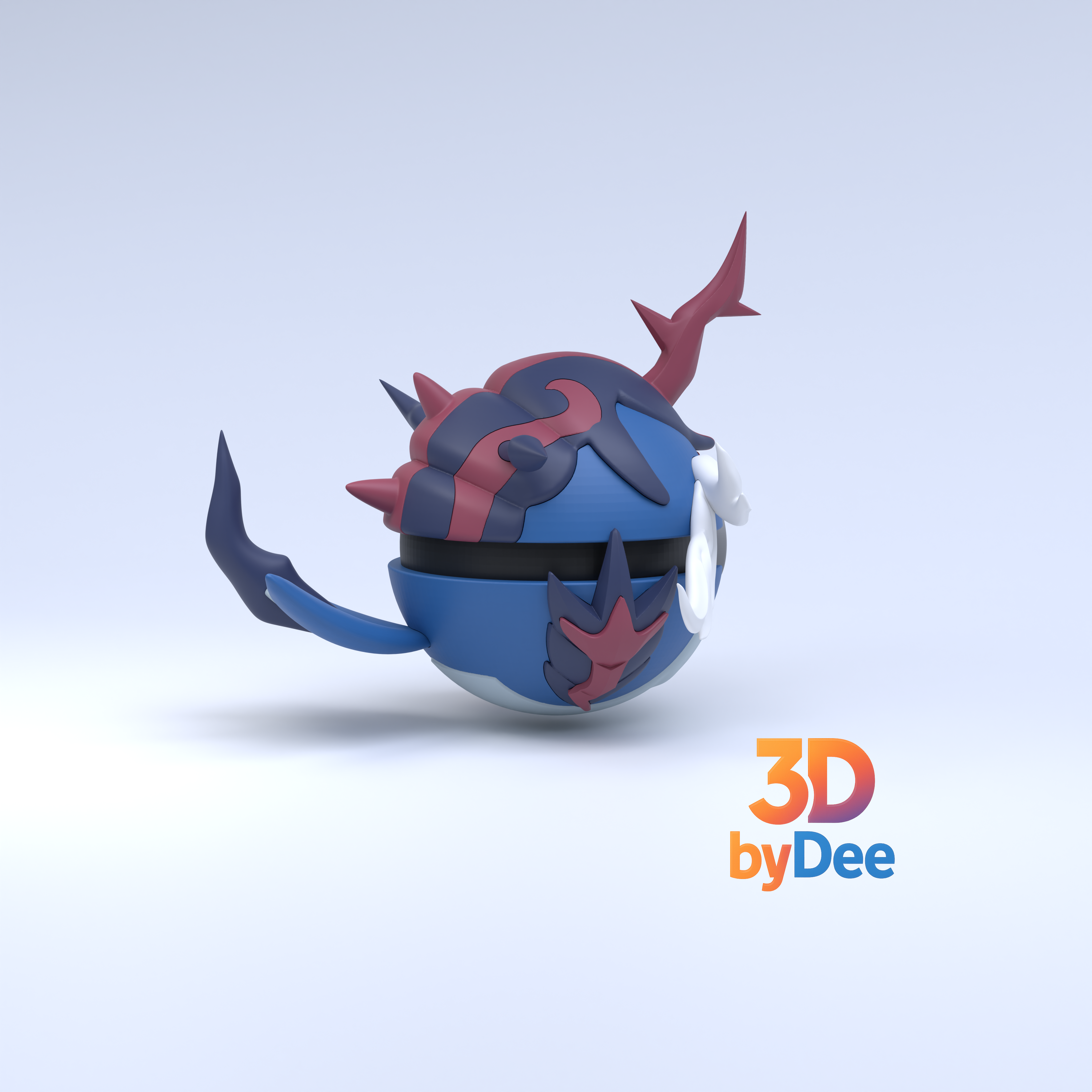 Samurott Hisuian Pokeball 3D 3MF Model — view 7