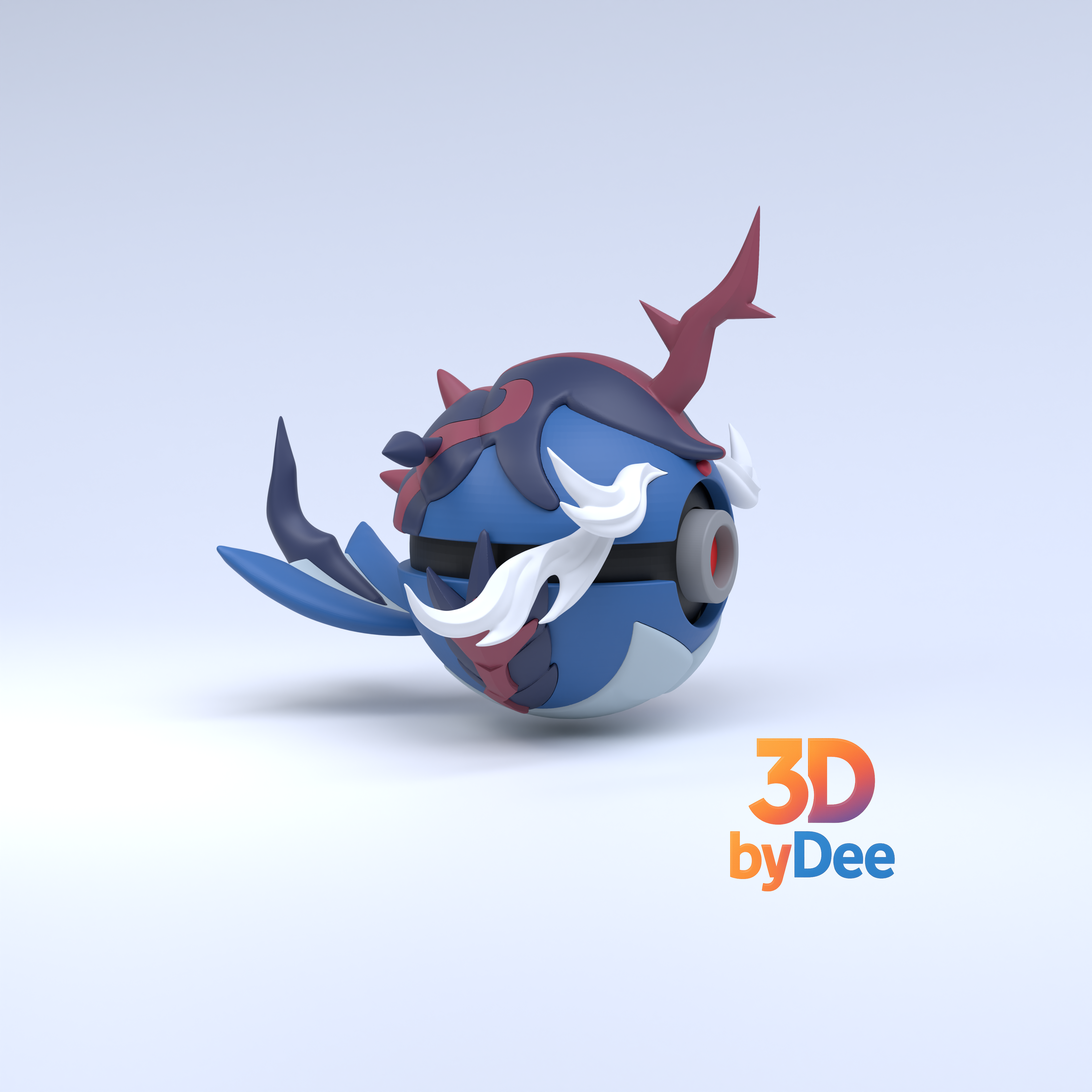 Samurott Hisuian Pokeball 3D 3MF Model — view 8