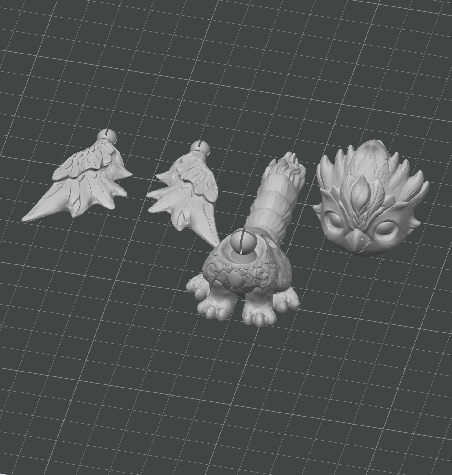 Phoenix Griffin - Articulated Fantasy Creature - No Supports 3D Print STL/3MF Model