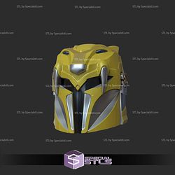 Cosplay STL Files Mandalorian Yellow Helmet 3D Model