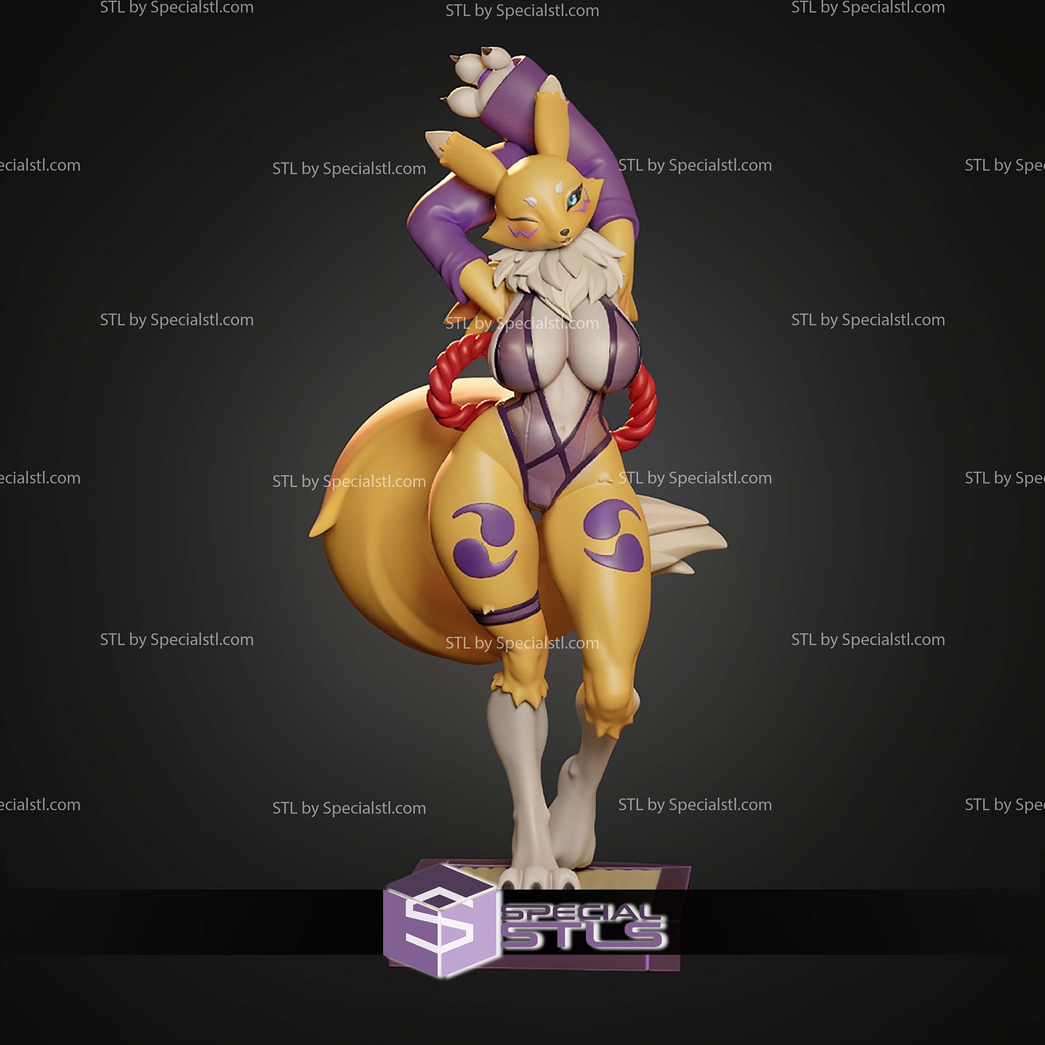 Kunoichi Renamon 230mm STL Files 3D Model — view 3