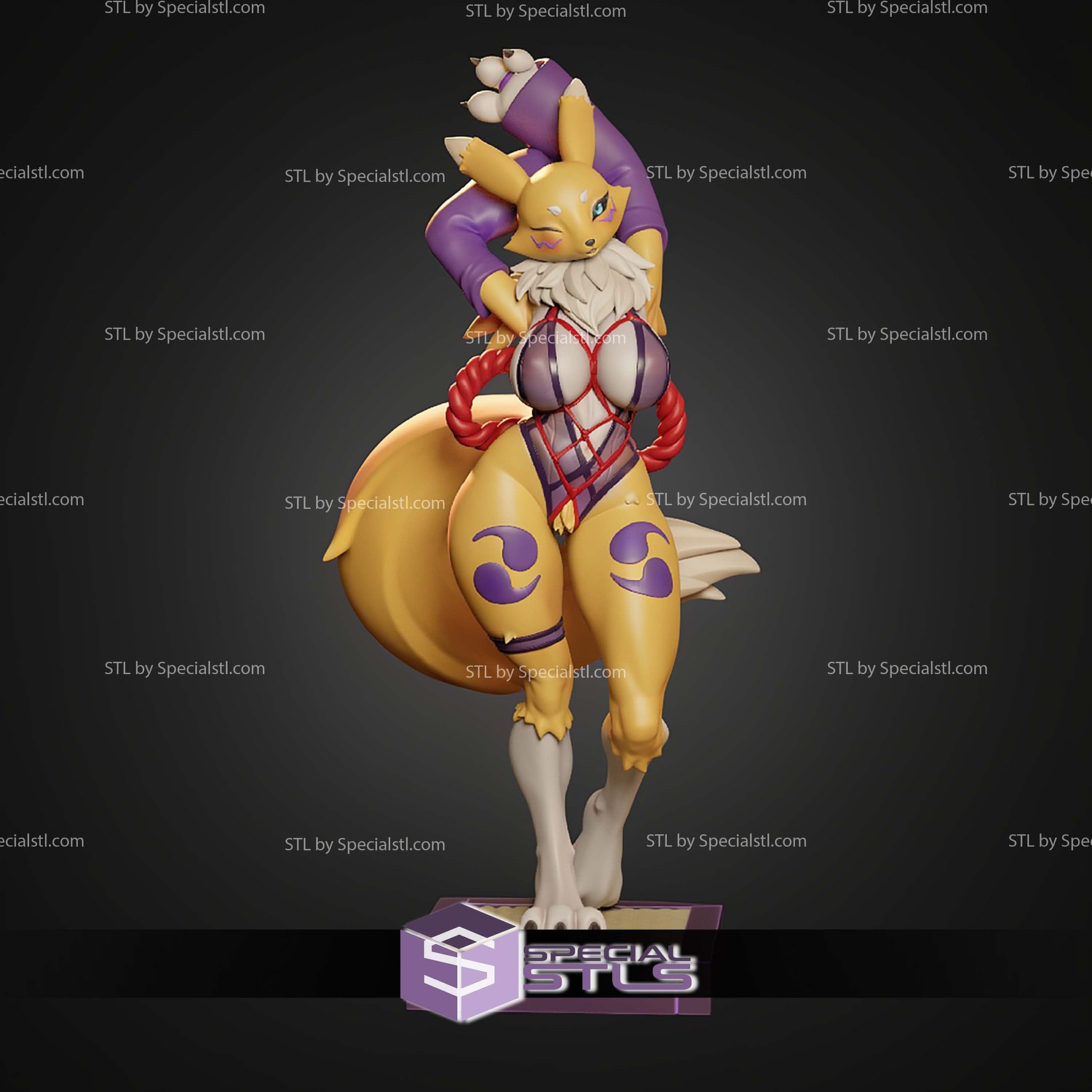 Kunoichi Renamon 230mm STL Files 3D Model — view 4