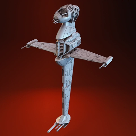 B-Wing Starfighter 3D Printing Model | Assembly + Action STL Model