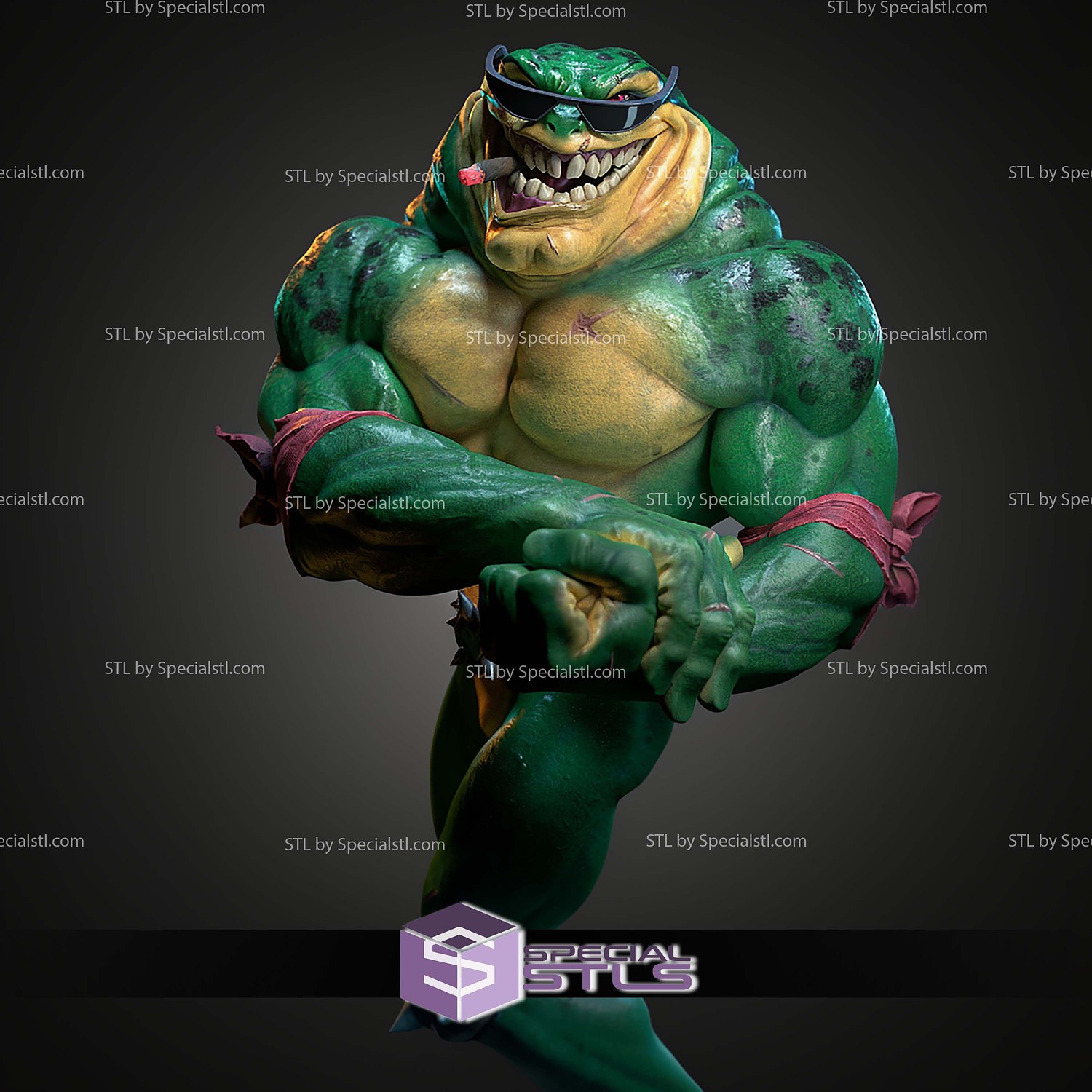 Rash Battletoads 212mm STL Files 3D Model — view 3