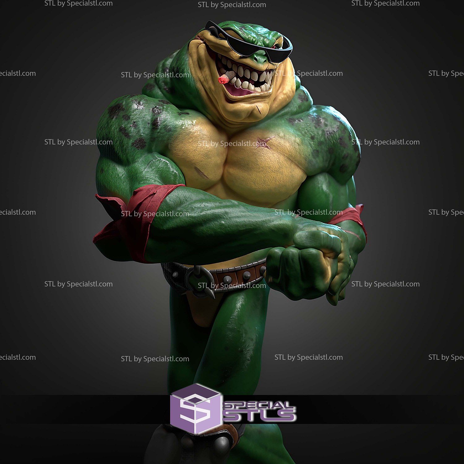 Rash Battletoads 212mm STL Files 3D Model — view 4