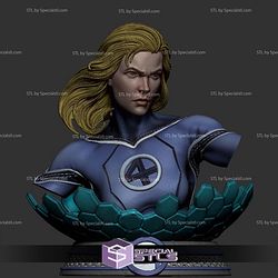 Invisible Woman Fire Bust STL Files 3D Model