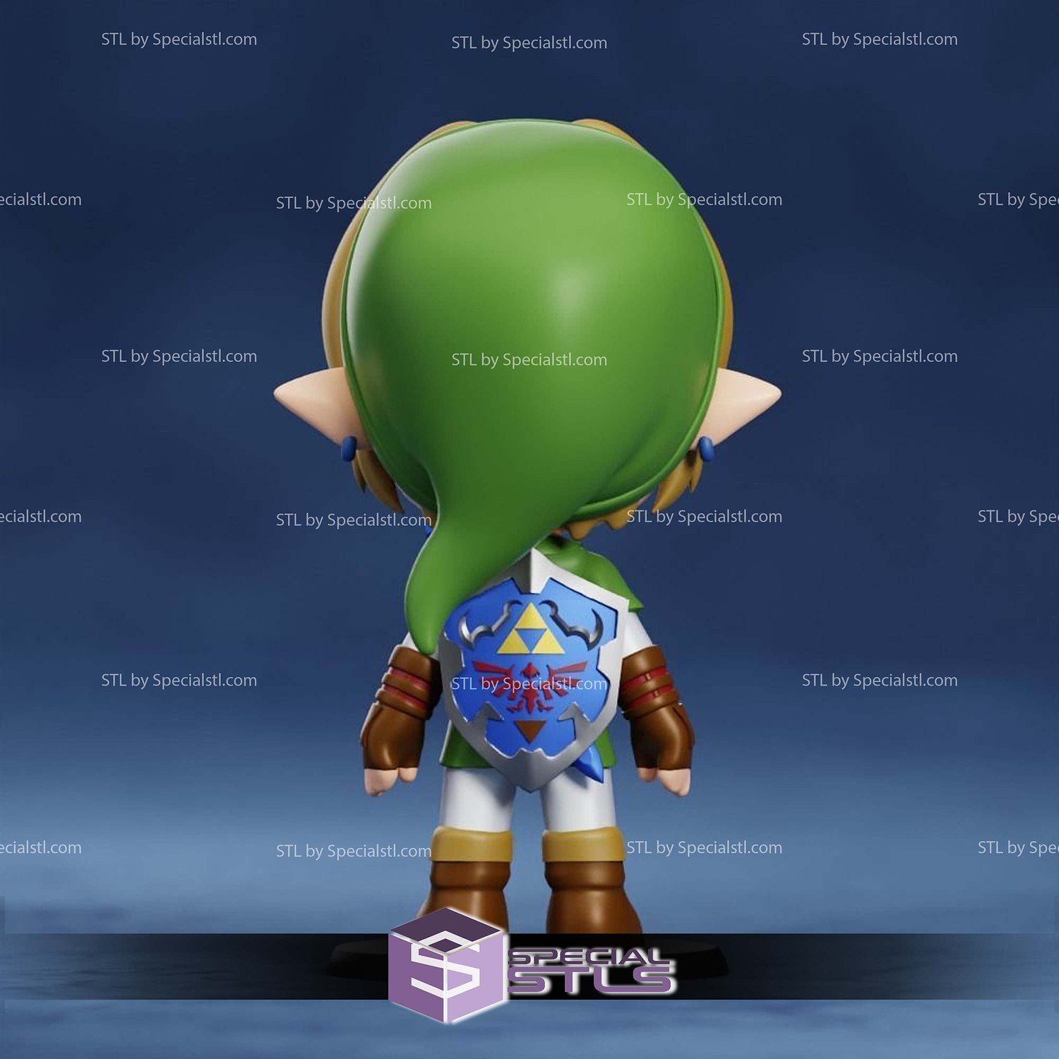 Super Basic STL Link Chibi Customizable 3D Model — view 2