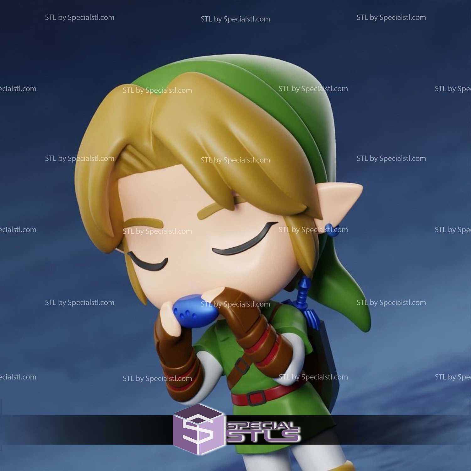 Super Basic STL Link Chibi Customizable 3D Model — view 3