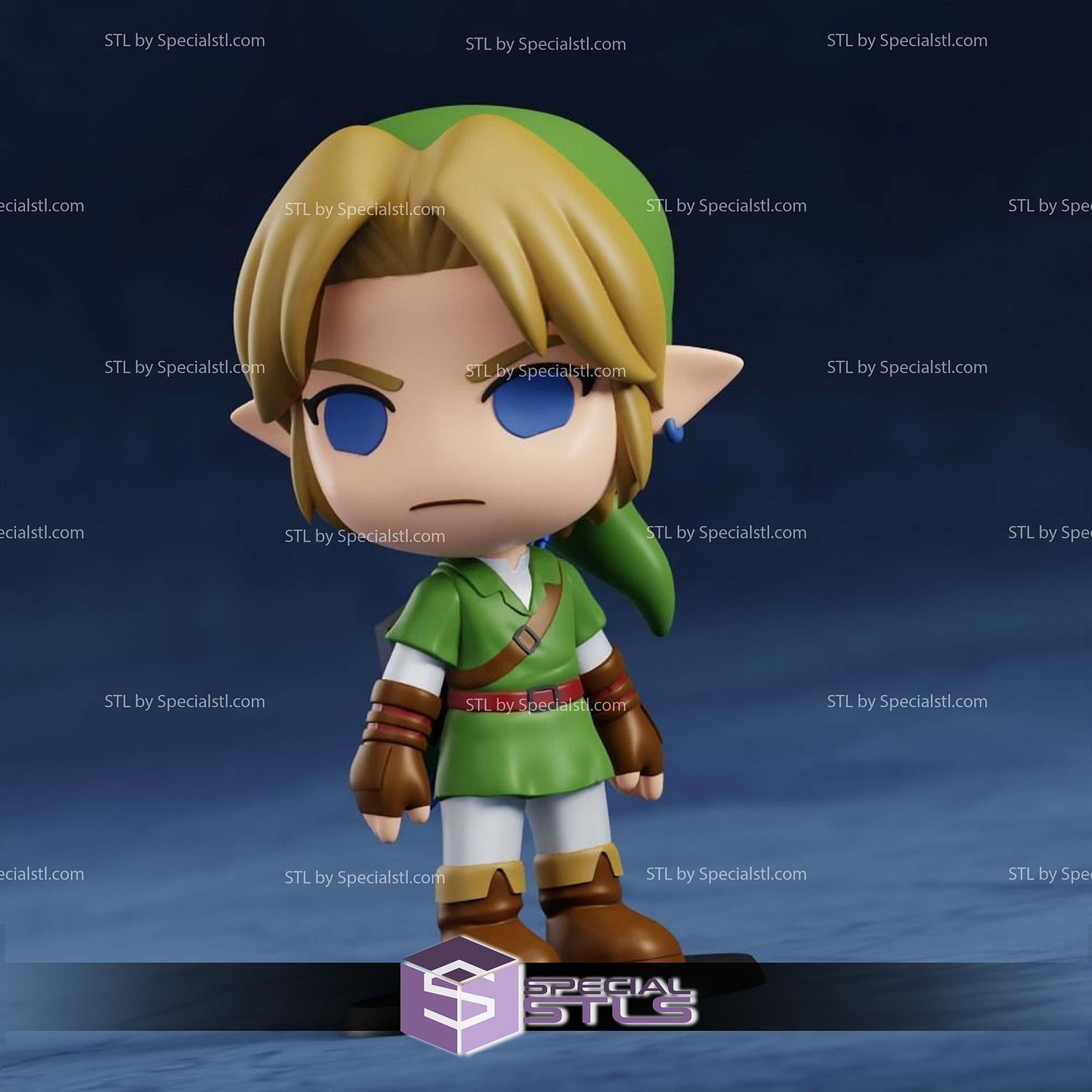 Super Basic STL Link Chibi Customizable 3D Model — view 5