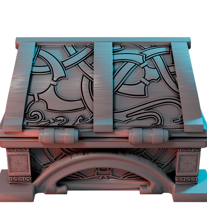 Chest Valhalla I - Board Game Miniature STL 3D Model — view 2