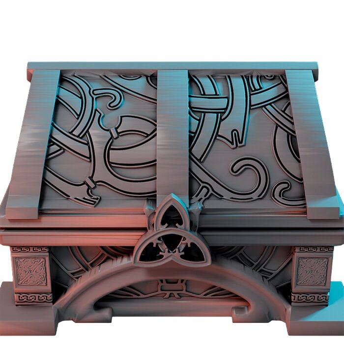 Chest Valhalla I - Board Game Miniature STL 3D Model — view 3