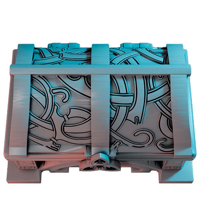 Chest Valhalla I - Board Game Miniature STL 3D Model — view 6