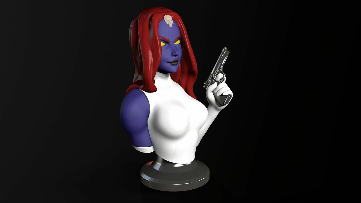Bust Posed - Mystique 3D 3MF Model — view 2