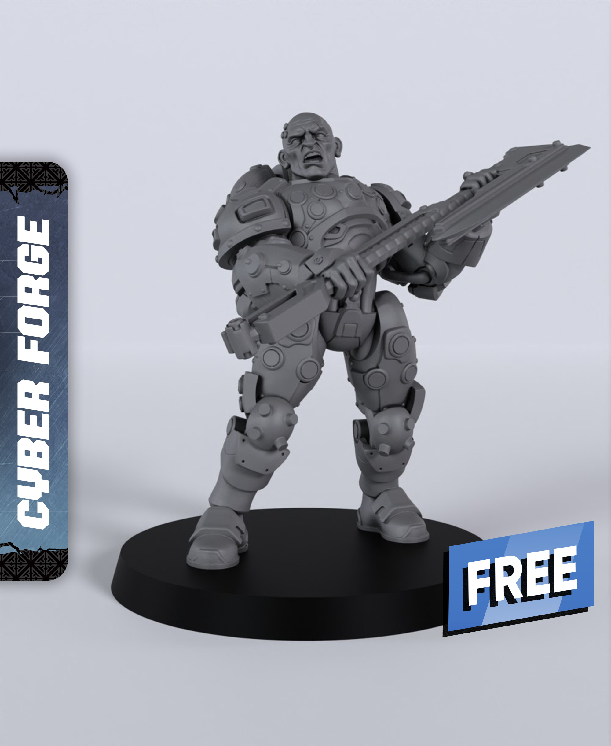 Kodjac - With Free Cyberpunk  - Sci-Fi Gift Ideas for RPG and Wargamers 3D STL Model