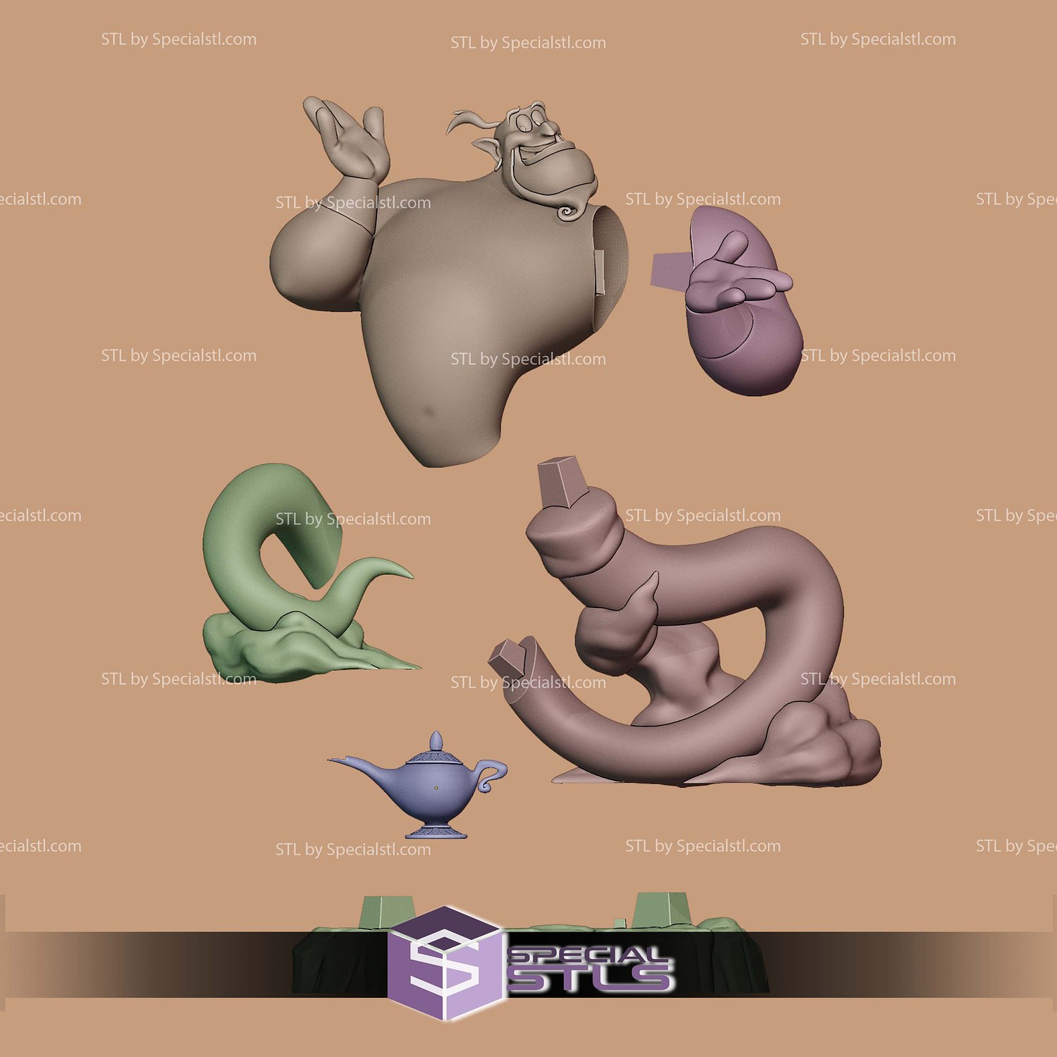 Genie Basic Aladdin STL Files 3D Model — view 3
