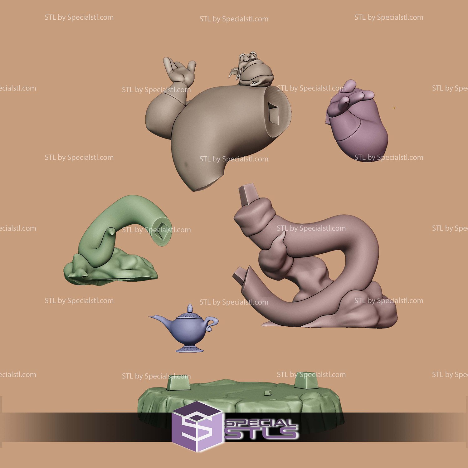 Genie Basic Aladdin STL Files 3D Model — view 8