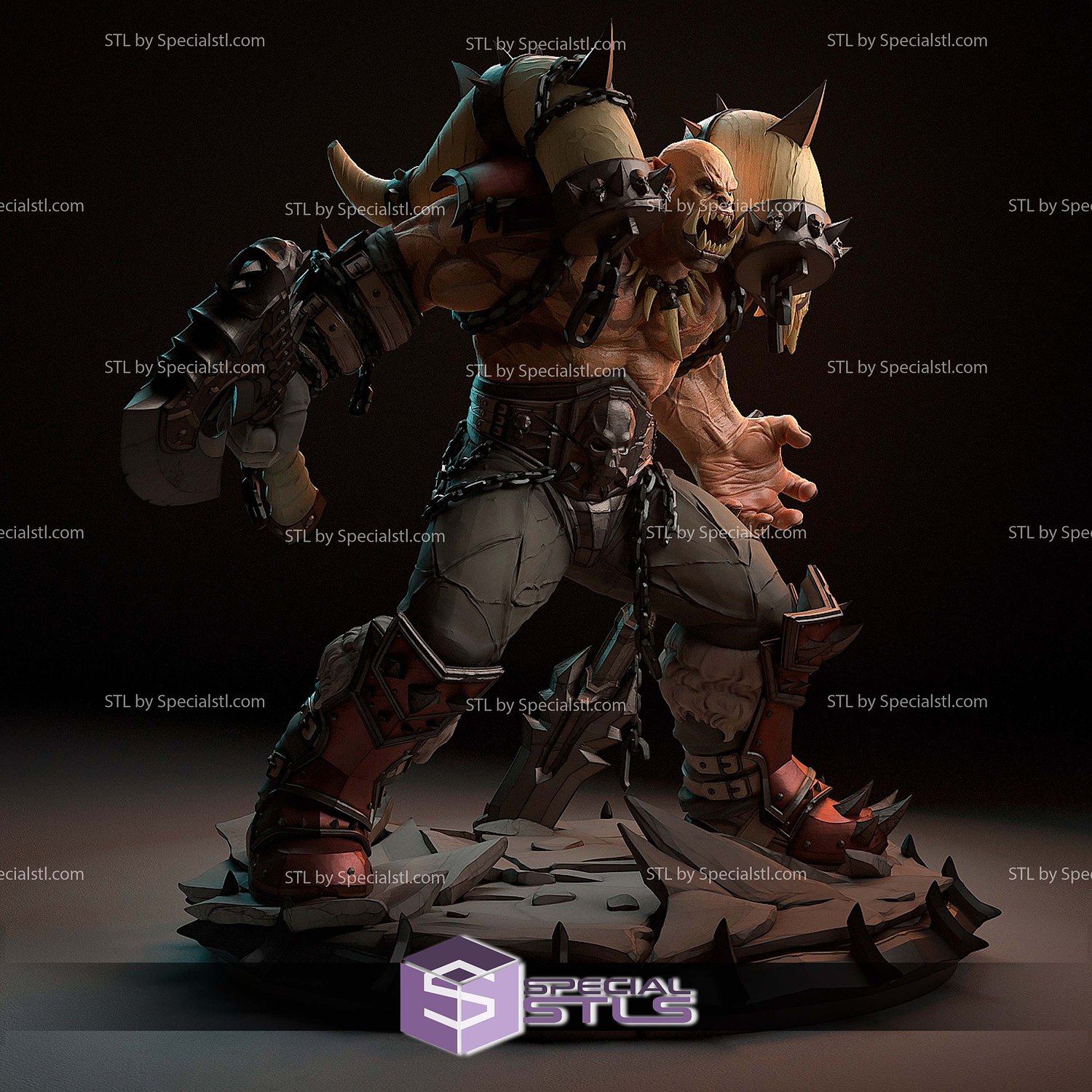 Garrosh Broken Base 3D Printer Files STL Model — view 4
