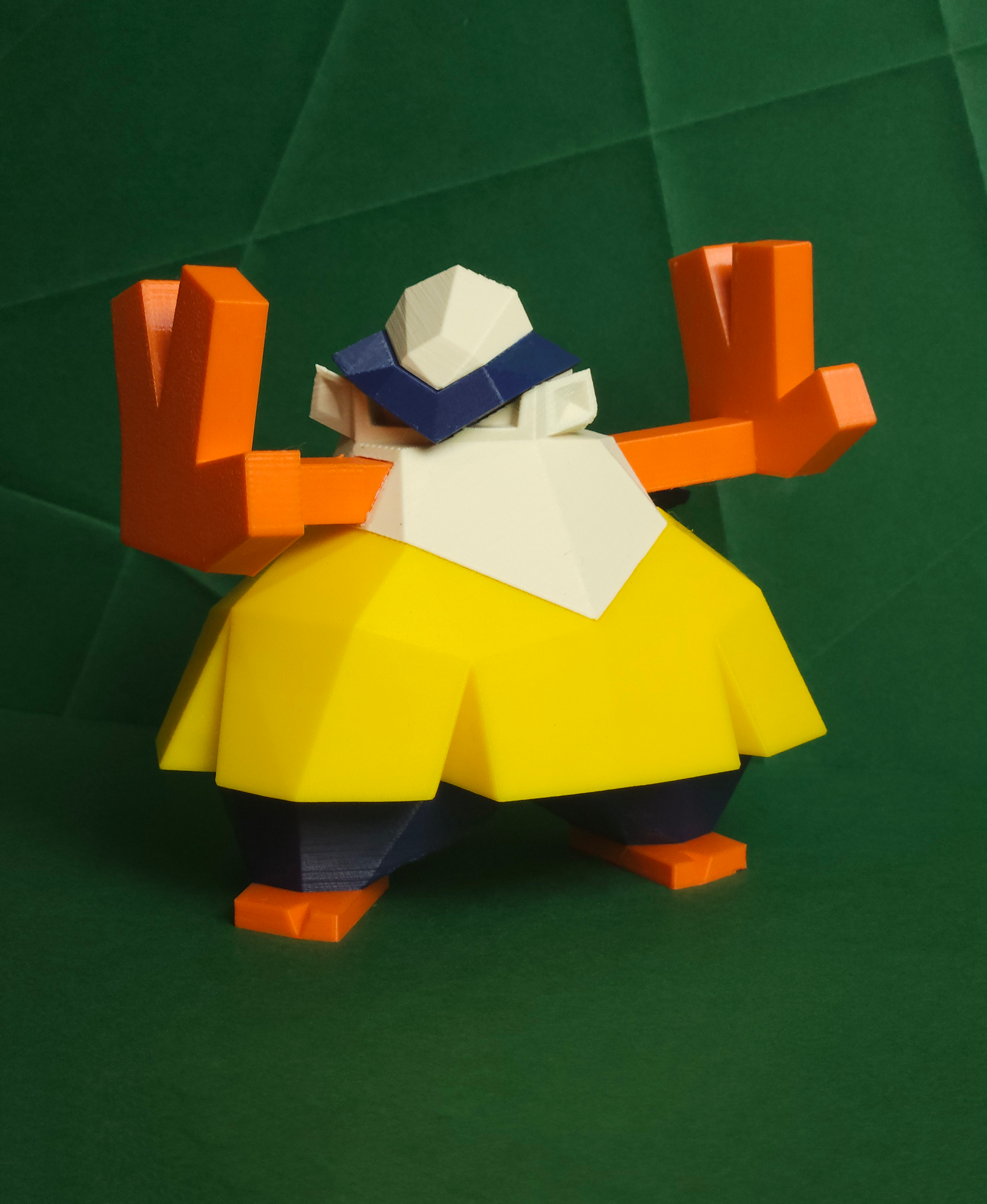 Hariyama Low Poly Pokemon 3D STL Model — view 2