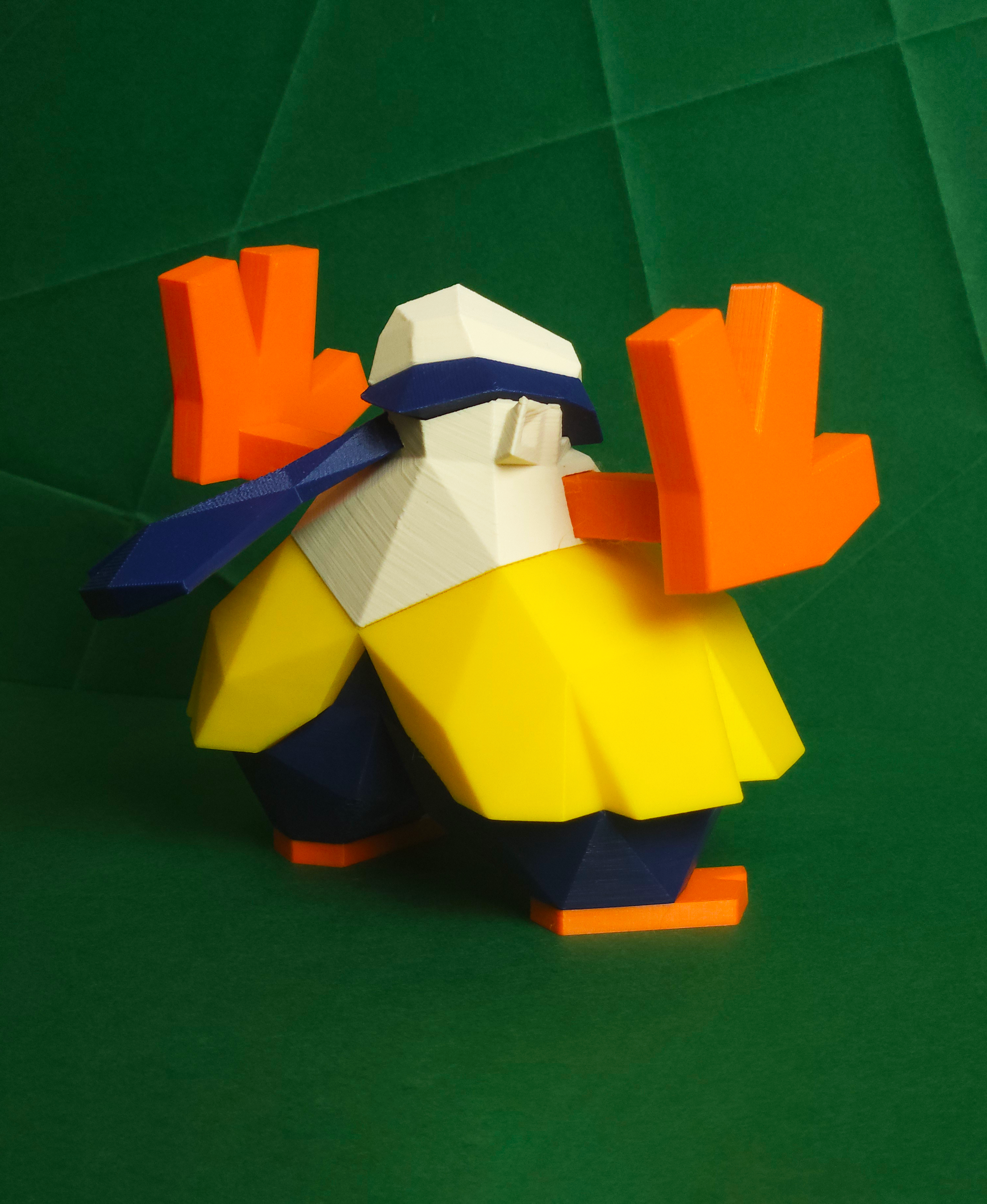 Hariyama Low Poly Pokemon 3D STL Model — view 3